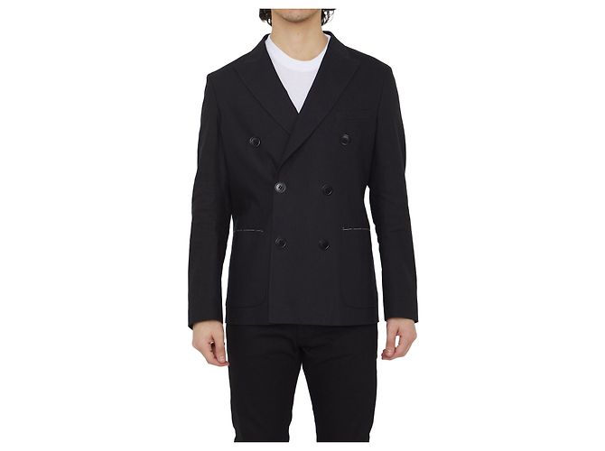Tonello Stretch-Jacke mit zweireihigem Verschluss Schwarz