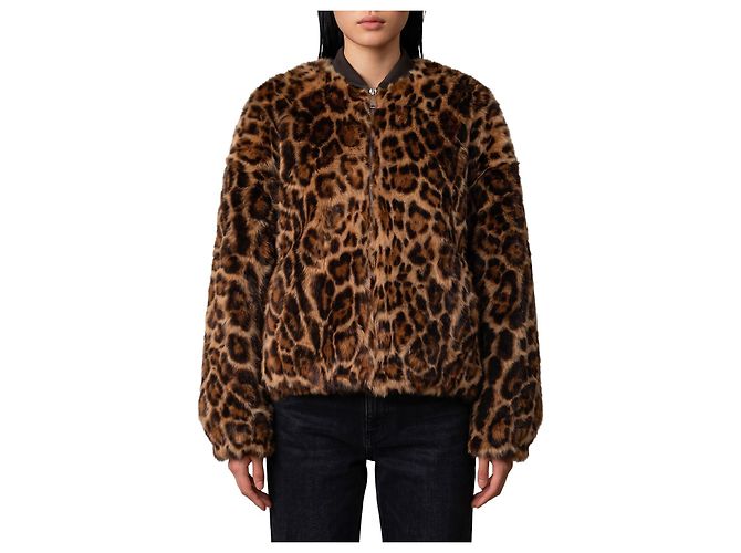 Arma Bomber reversível com estampado animal