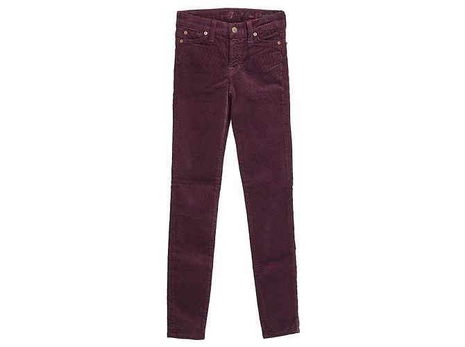 Calças caneladas 7 For All Mankind Roxas Roxo