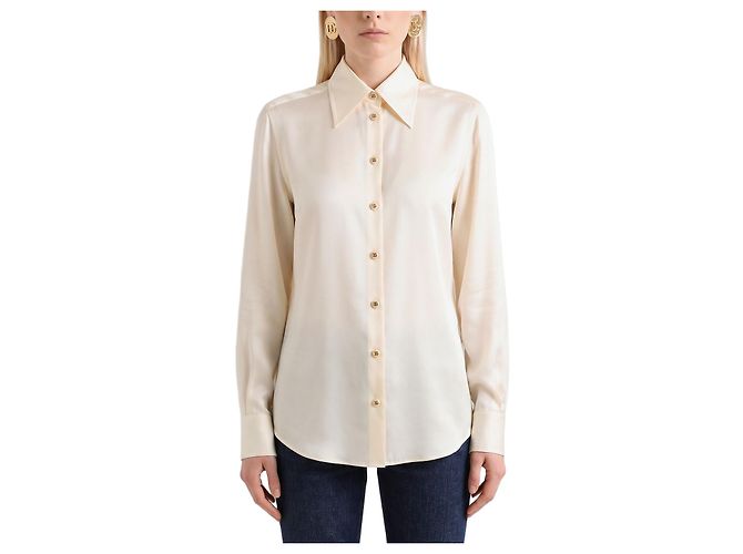 Dolce & Gabbana Camisa de seda blanca Blanco