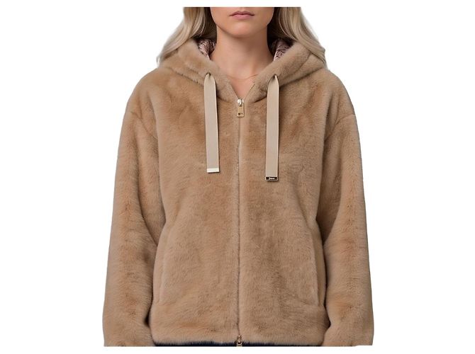 Herno Chantilly Kunstpelzjacke creme Beige