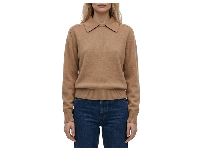 Khaite Jackson Pullover aus Wolle und Kaschmir Camel Beige