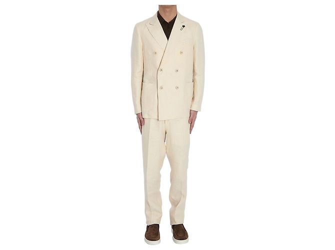 Lardini Two-piece Linen Suit Cream