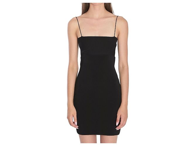 Vestido slip mini de seda preto Alexander Wang