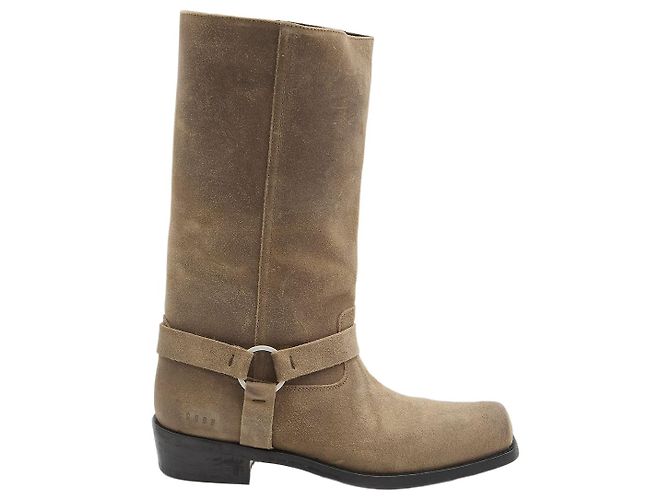 Golden Goose Botas biker altas em camurça Marrom