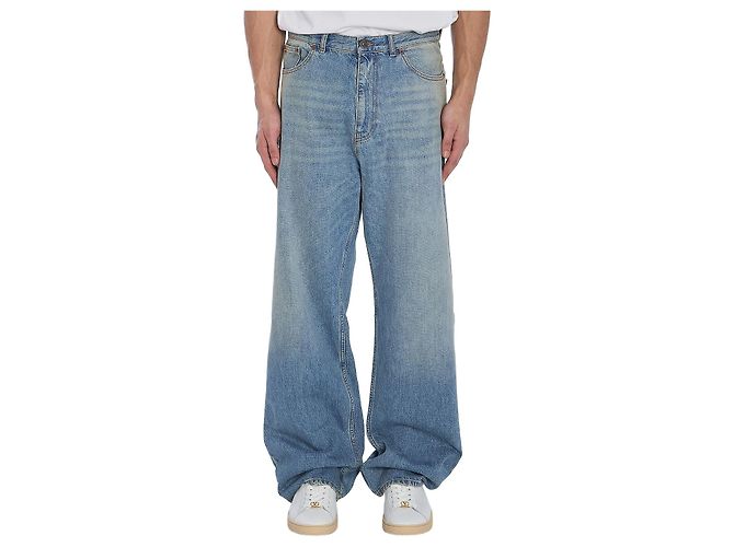Valentino Garavani Vaqueros baggy Chez Valentino azul claro de algodón
