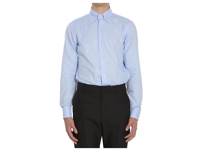 Camisa Borriello Vomero de algodón Oxford azul claro