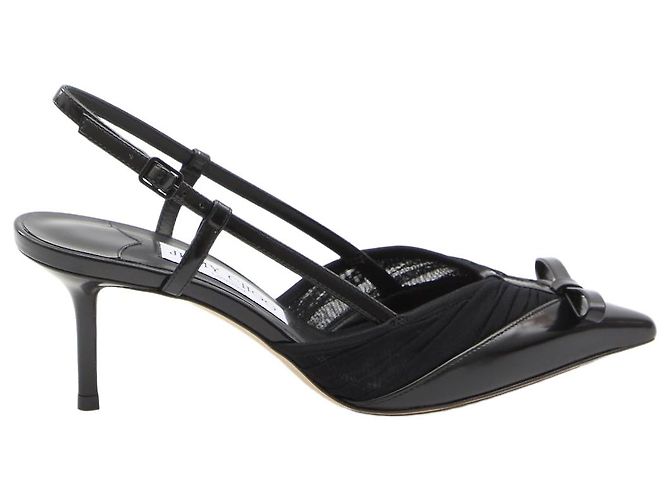 Jimmy Choo Afia Mesh Slingback Pumps Schwarz