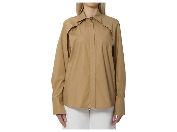 Camicia Federica Tosi a maniche aperte beige