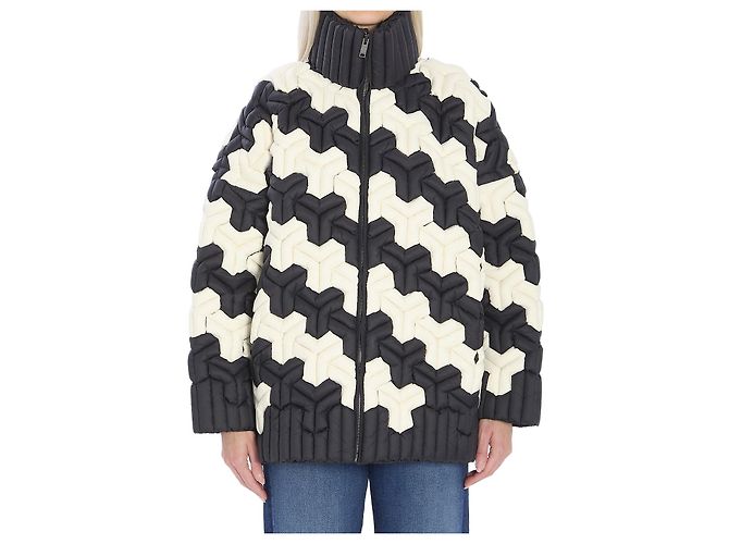 Raxxy Casaco puffer preto e branco