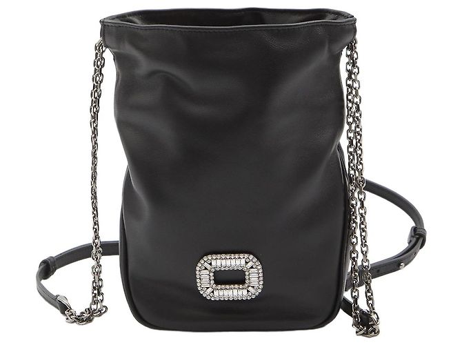 Roger Vivier Nano Pilgrim Tasche schwarz Leder
