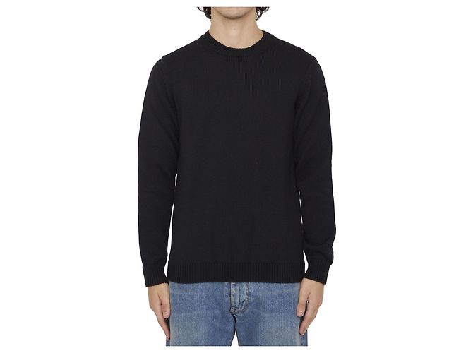 Roberto Collina Merinowollpullover mit Rundhalsausschnitt Schwarz