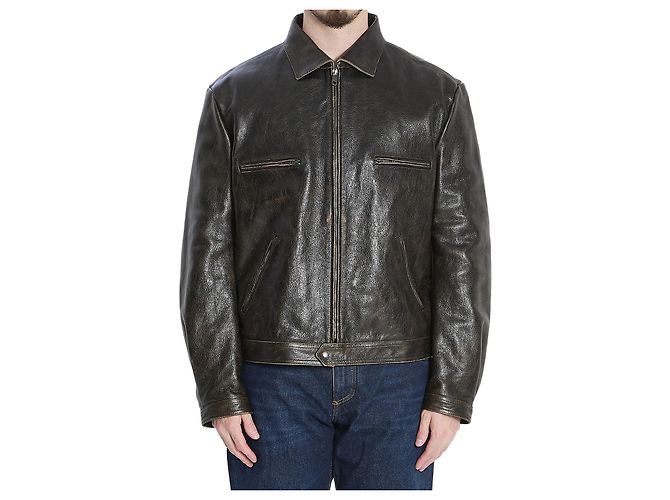 Dolce & Gabbana Aged-effect leather jacket Black