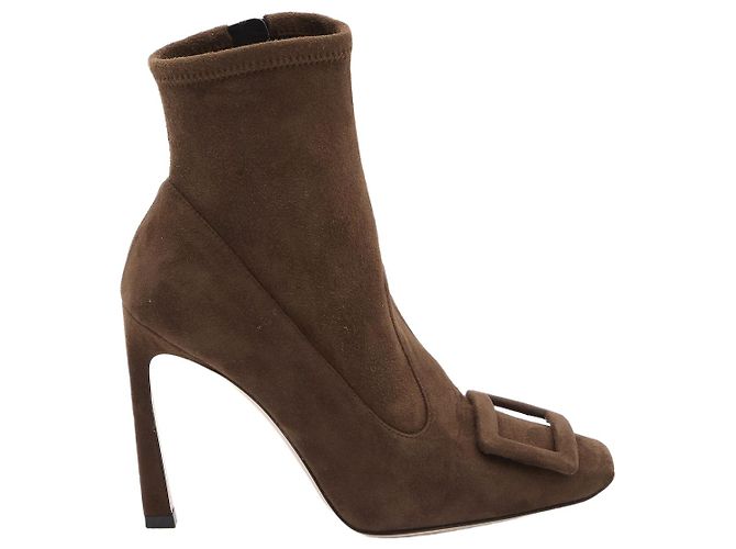 Roger Vivier Bottines Trompette en daim Marron