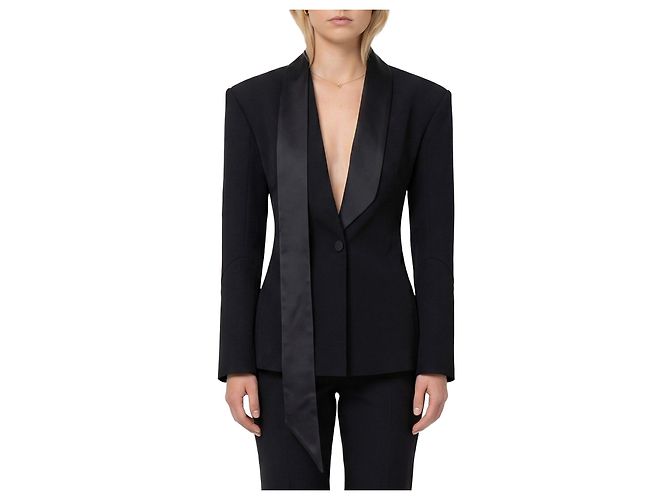 Attico Single-breasted tuxedo jacket Black
