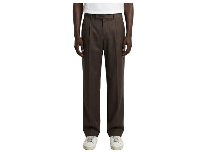 PT Torino Samuel-Hose aus Woll-Drill Braun