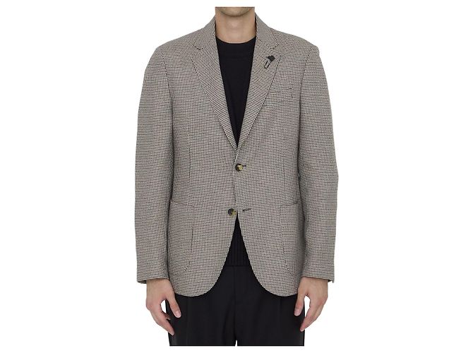 Giacca Lardini pied-de-poule in lana e viscosa Multicolore