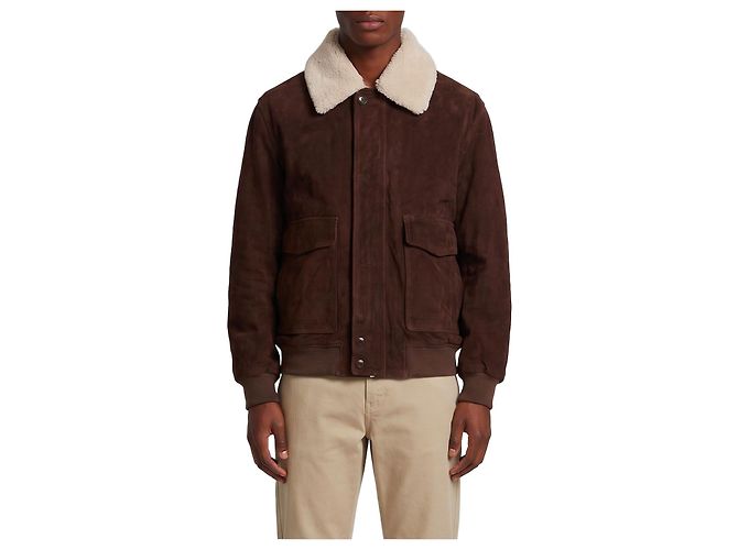 Arma Bomber Bari Gritty in camoscio Marrone