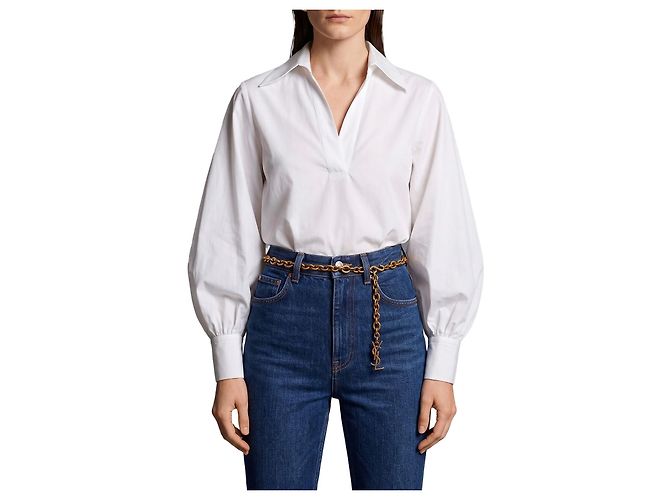 Sutton New York Bluse aus weißer Baumwollpopeline
