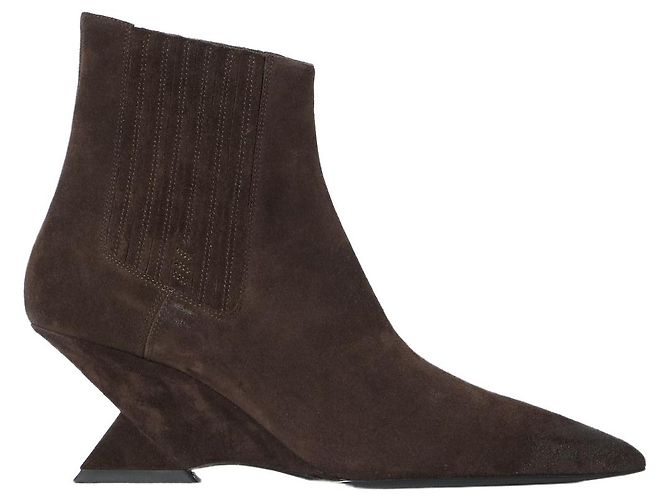 Attico Cheope dark brown ankle boots