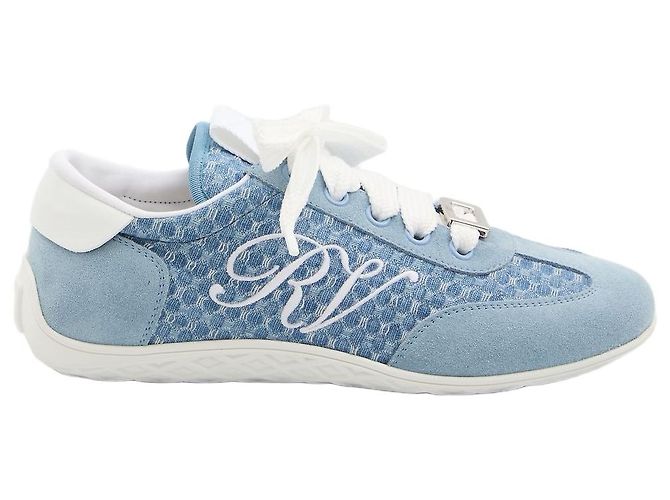 Baskets Roger Vivier Viv Low bleu clair cuir