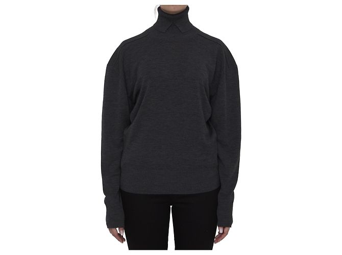 Burberry Wollpullover mit Rollkragen in Grau