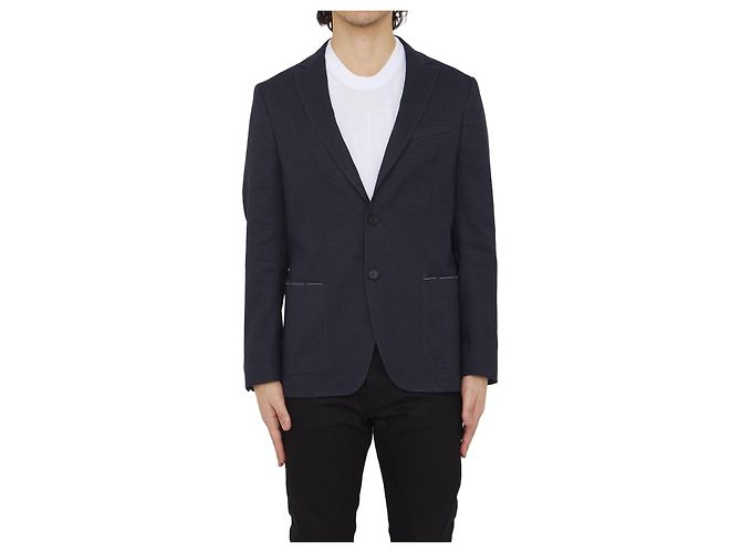 Tonello Giacca in lino e viscosa Blu