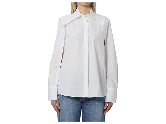 Camicia bianca Federica Tosi in cotone a maniche aperte