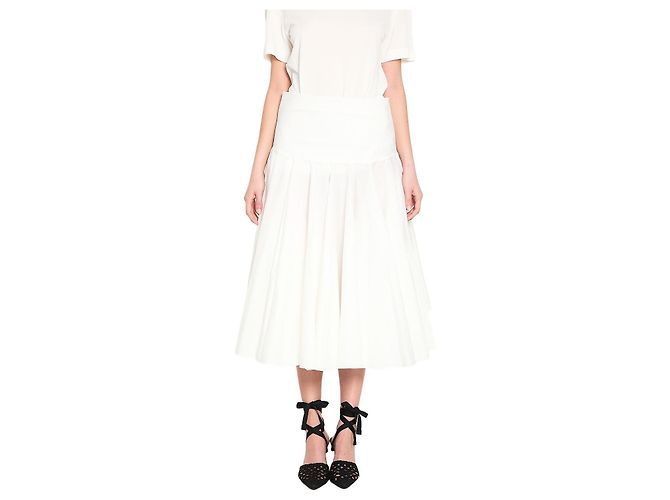 Jacquemus Saia midi drapeada com godet Branco