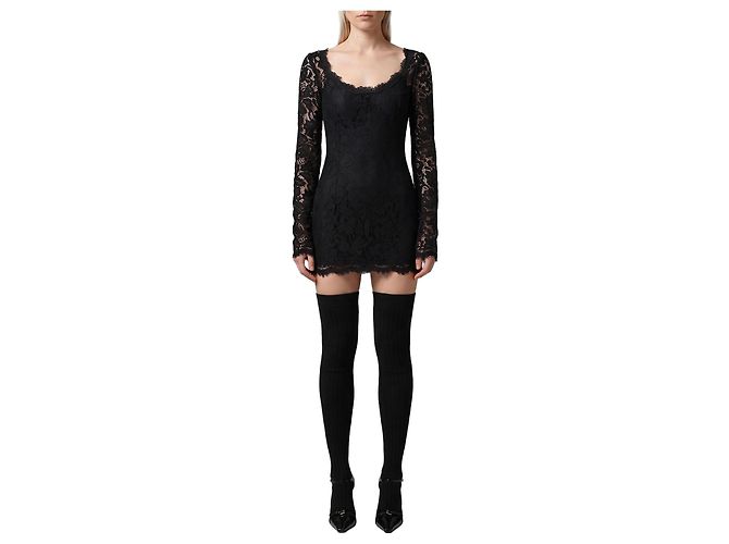 Dolce & Gabbana Minikleid aus Cordonnet-Spitze Schwarz