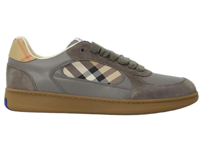 Sneaker Burberry Tower in pelle grigia Grigio