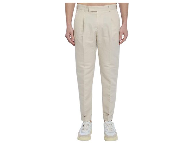 PT Torino Pantaloni Rebel in lino e cotone Crudo