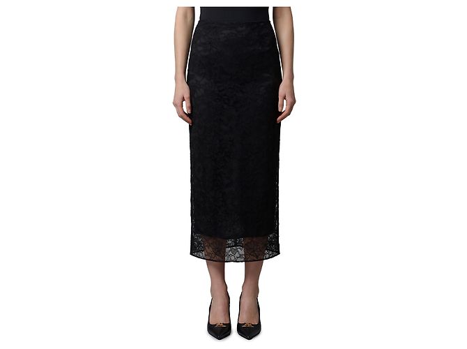 Dolce & Gabbana Gonna midi in pizzo nera Nero