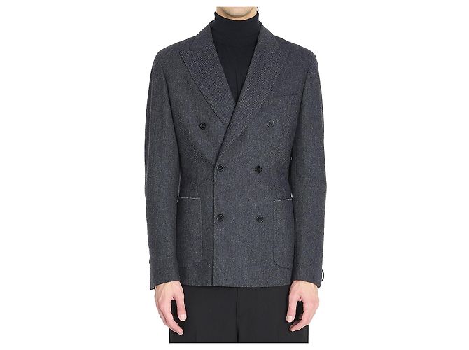Veste croisée Tonello en mélange de laine grise
