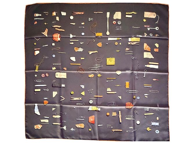 Plume Hermès Seidentuch "In The Pocket" 90cm Anthrazitgrau