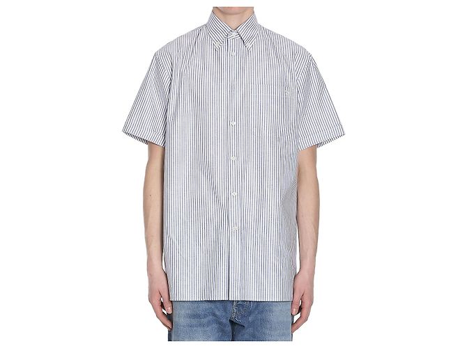 Camicia Valentino Garavani a righe in cotone azzurro Blu chiaro