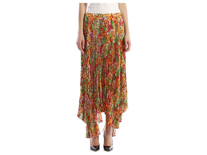 Plan C Plisseerock mit Blumenmuster Viskose