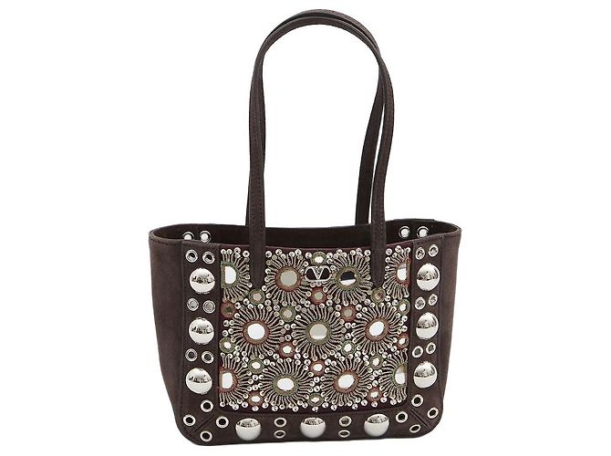 Valentino Garavani Mini sacola de compras Nellcote Marrom