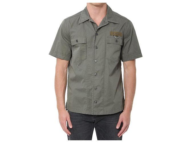 Dolce & Gabbana Camicia in cotone verde militare