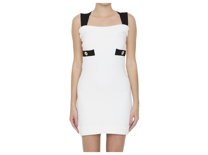 Jean Patou 3D-Strickkleid weiß