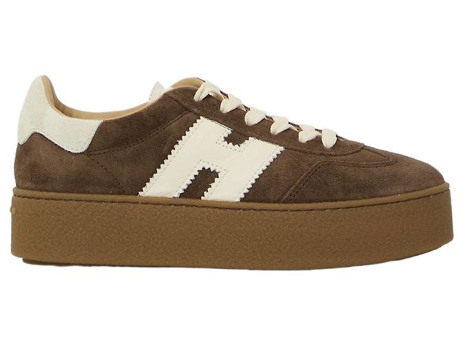 Hogan Cool Sneaker aus braunem Wildleder mit Leder H