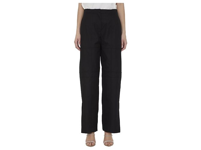 Pantaloni cargo neri in cotone Jil Sander Nero