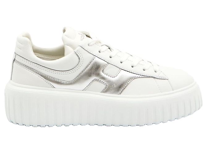 Baskets Hogan H-Stripes en cuir blanc