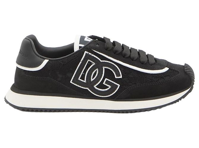 Dolce & Gabbana DG Cushion Sneaker aus schwarzem Leder