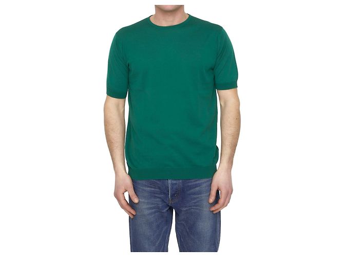 John Smedley Baumwollpullover in Smaragdgrün