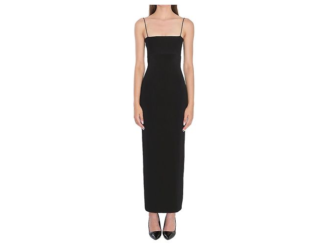 Alexander Wang Vestido slip midi preto de seda e viscose