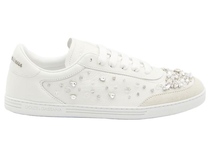 Dolce & Gabbana Sapatilhas decoradas com strass Branco