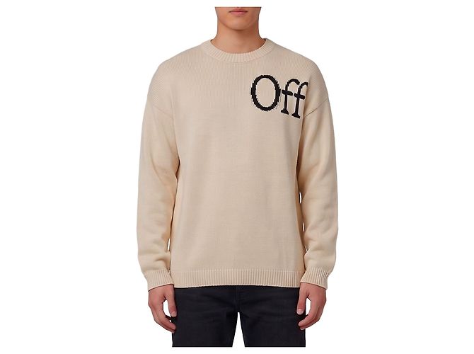 Off White Bookish Shared crewneck sweater Cream