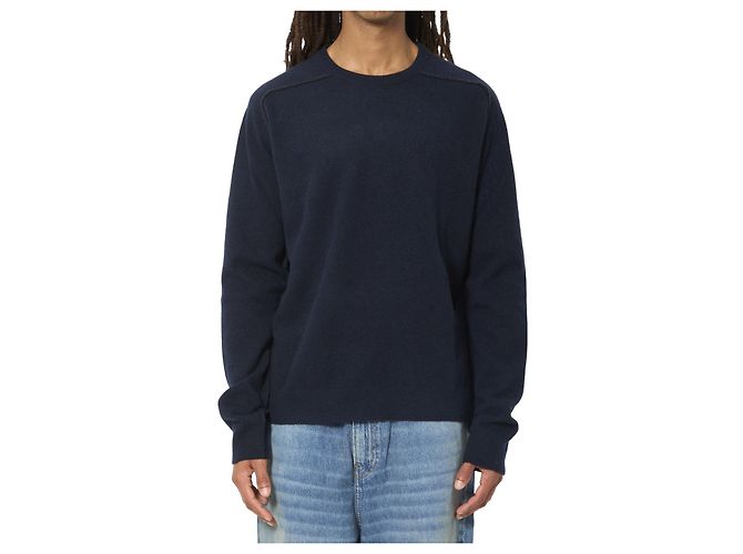 Maison Martin Margiela Crewneck-Pullover aus Schurwolle Blau