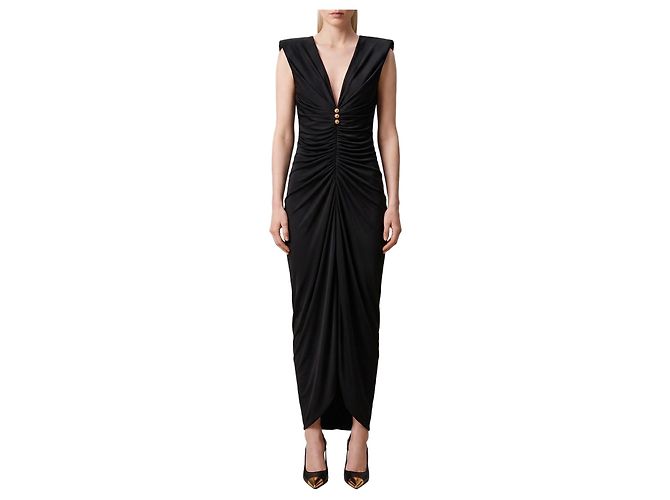 Medusa Versace Abendkleid aus Viskose-Jersey Schwarz